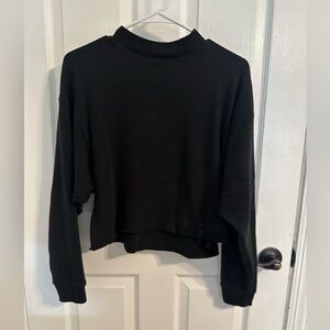 American eagle cropped black crewneck